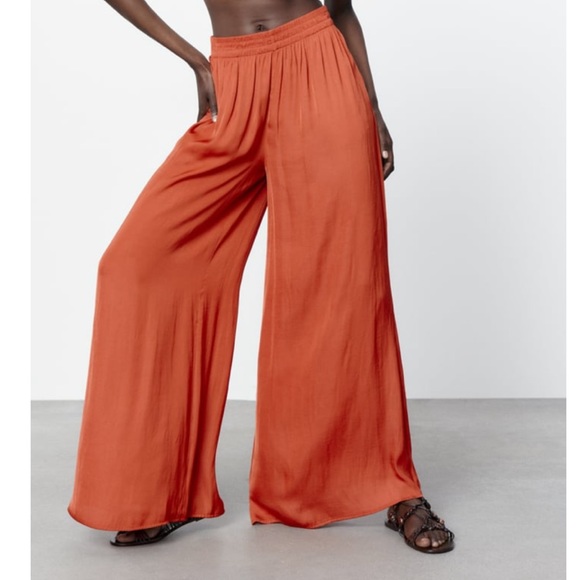 Zara Pants & Jumpsuits Zara Flowy Pants Copper Poshmark